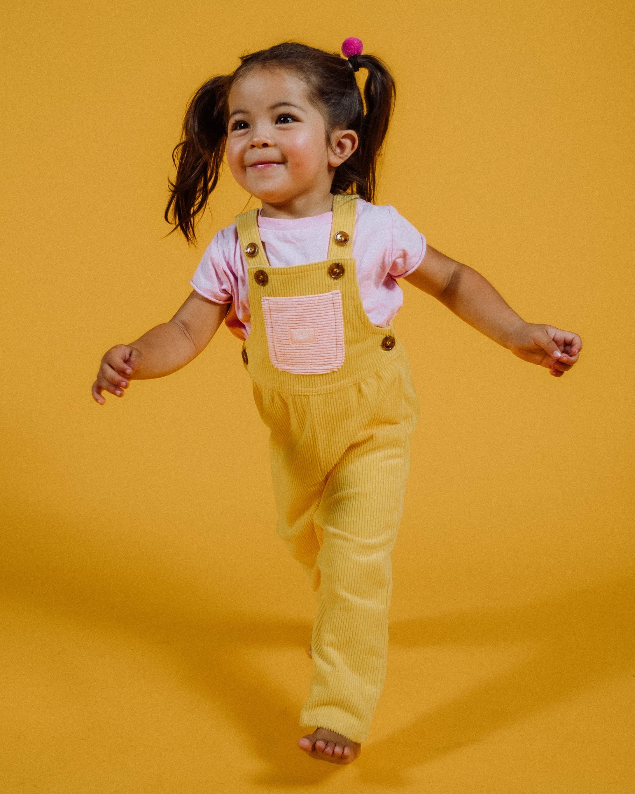 Kid's Overall (Yellow/Powder Pink)