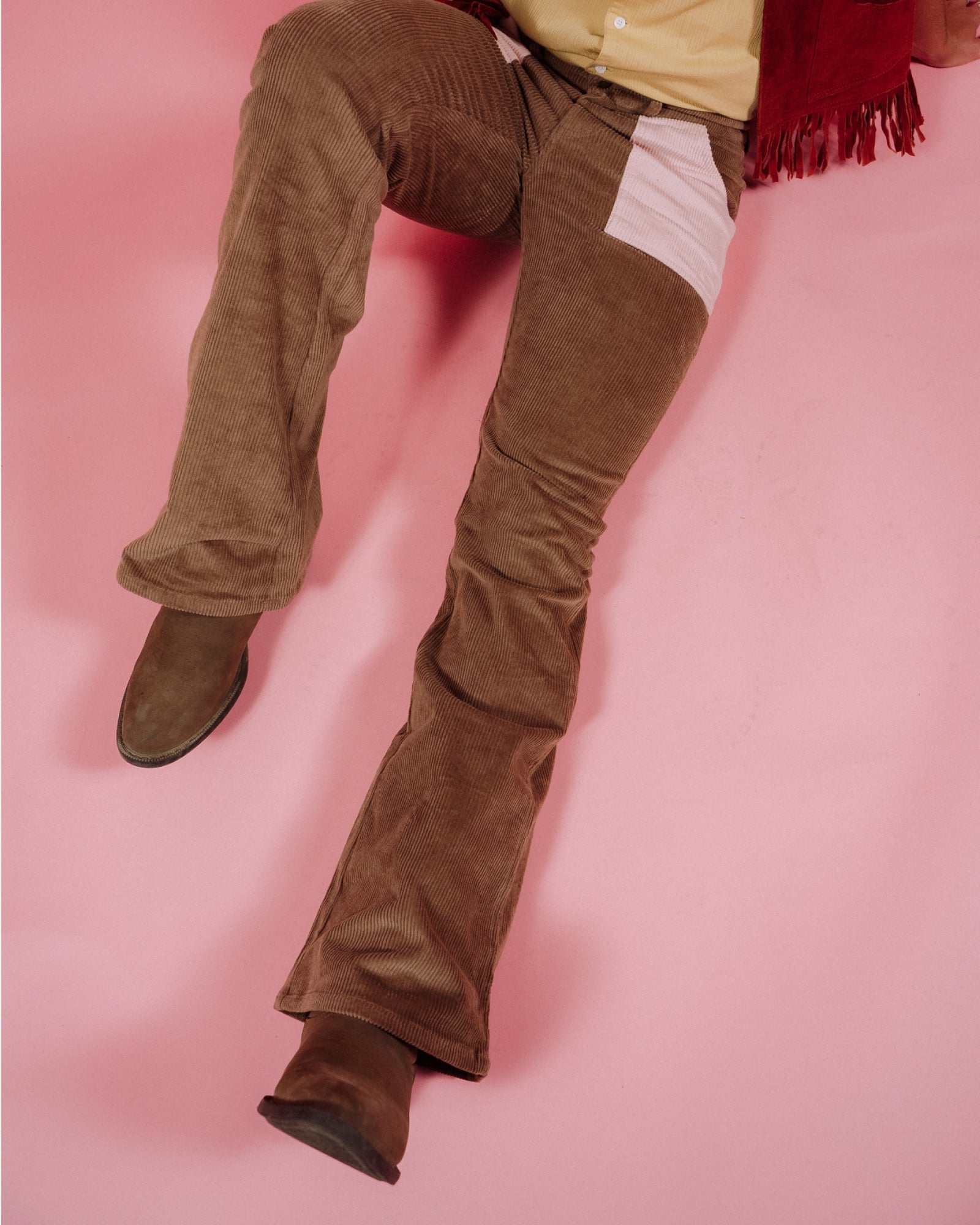 Men's Bell Bottom (Brown/Powder Pink)