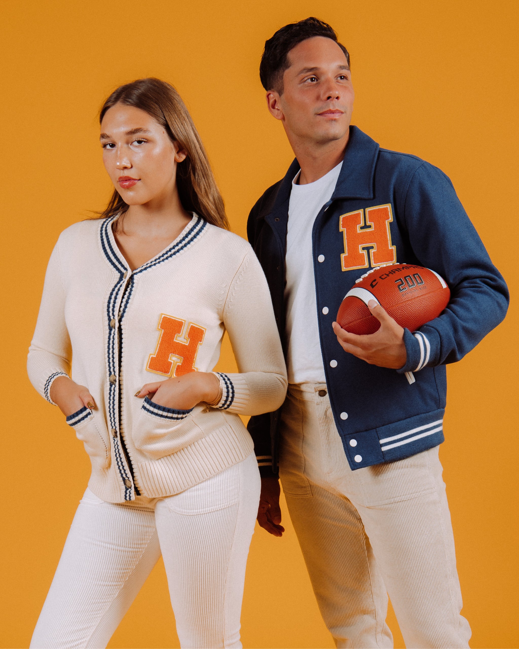 Men's varsity cardigan on sale sweater