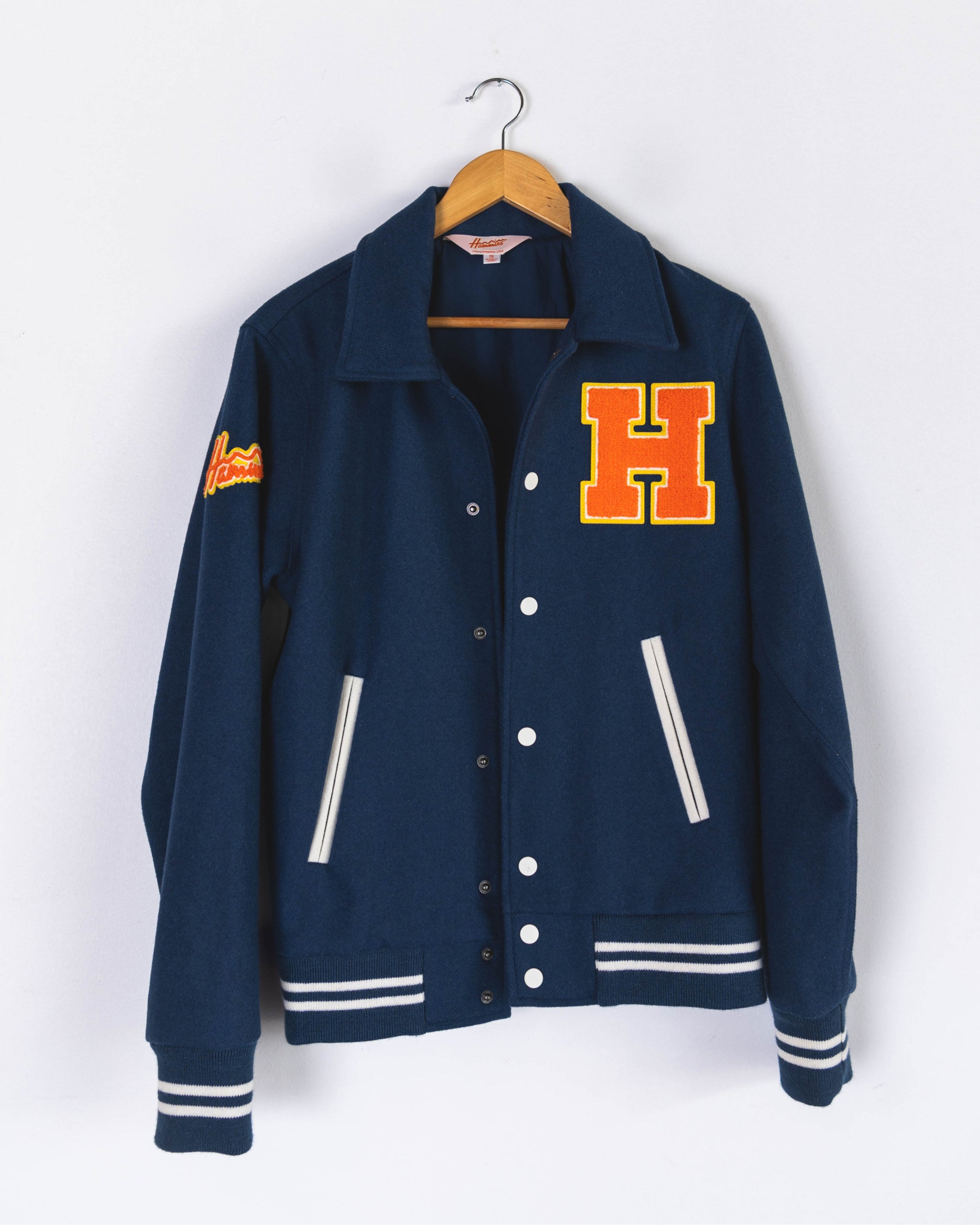 INSPI Varsity Jacket Navy Blue For Men and Women with Buttons and Pock