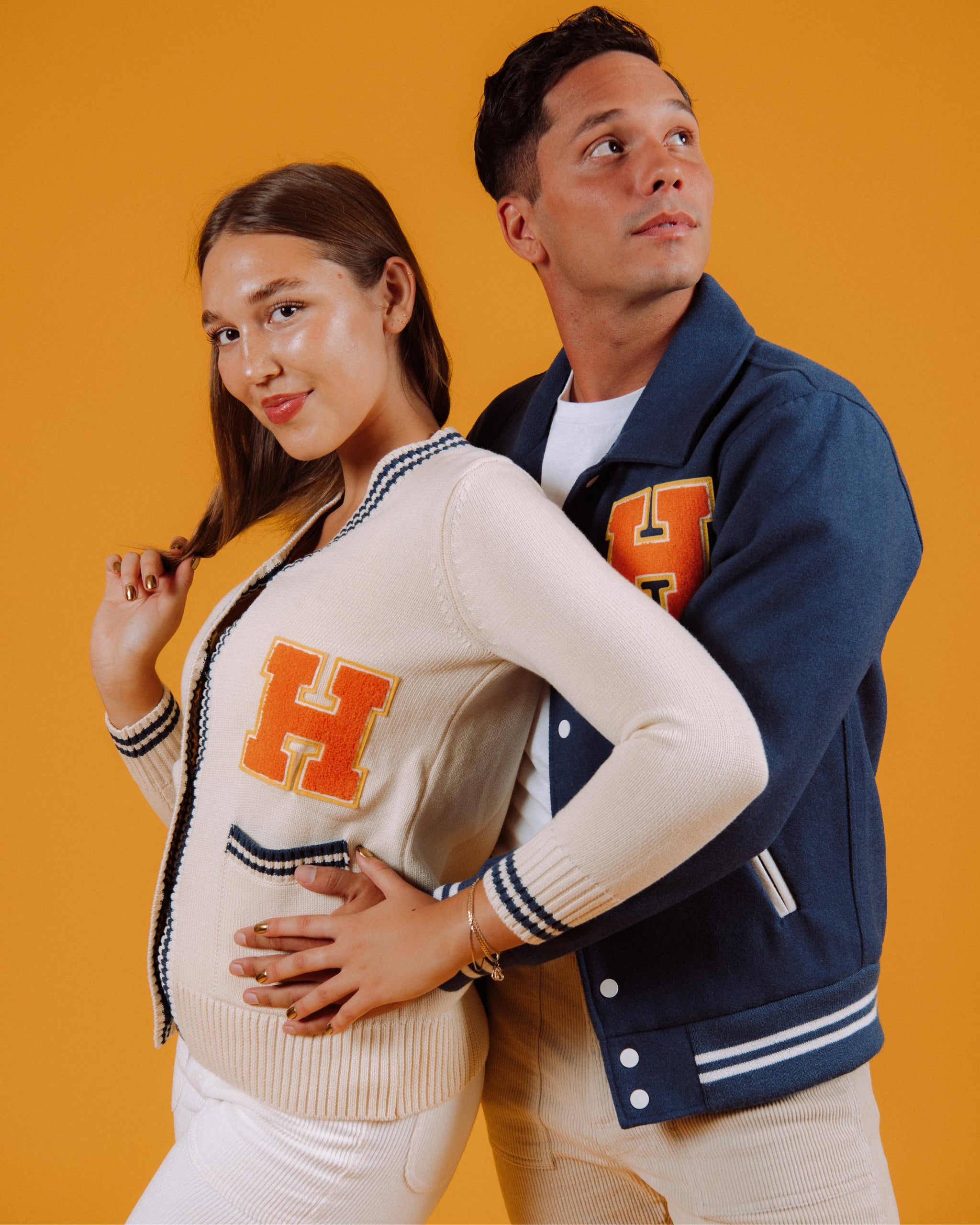 Orange letterman outlet jacket