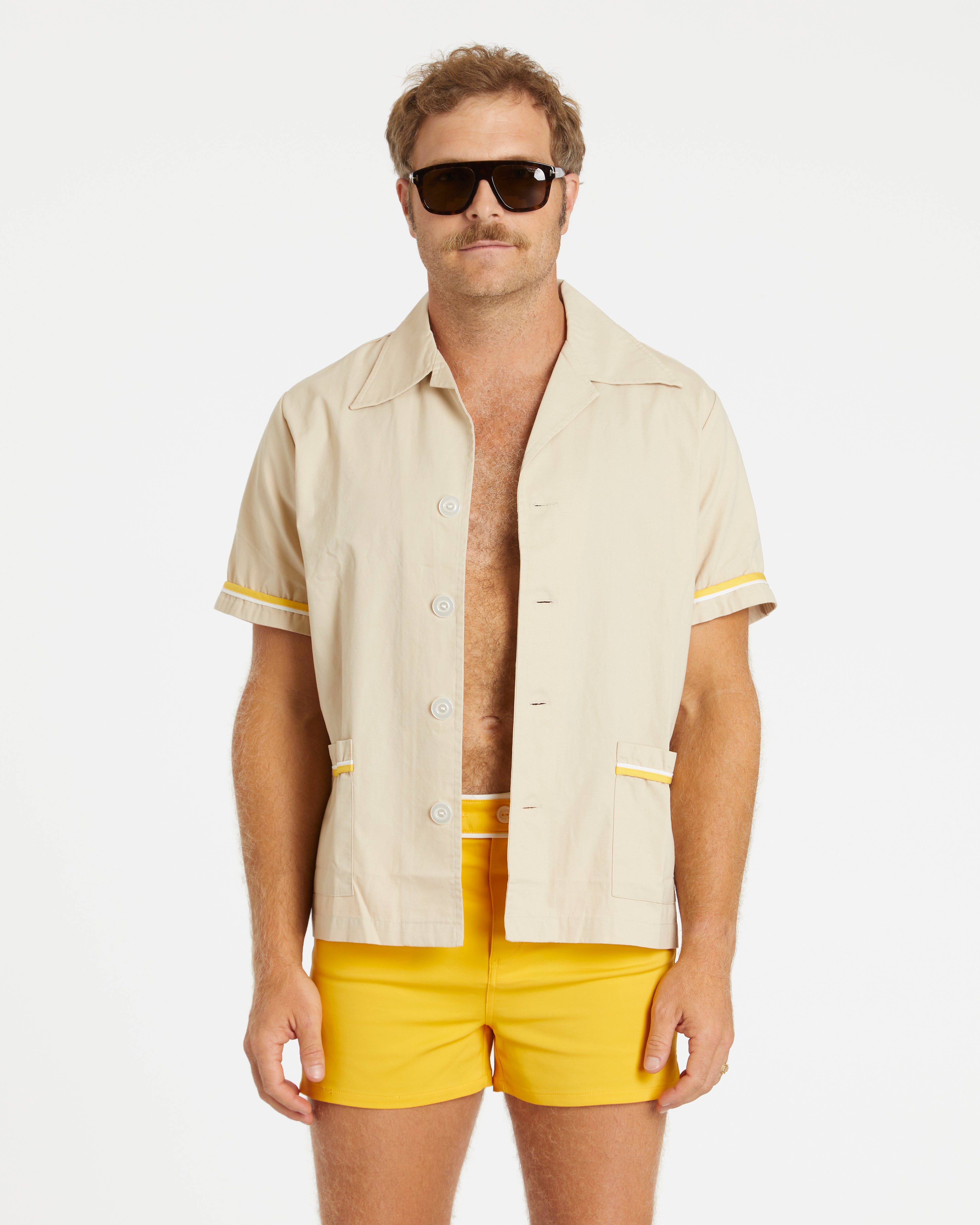 Summer Cabana Shirt (Sand/Gold/White)