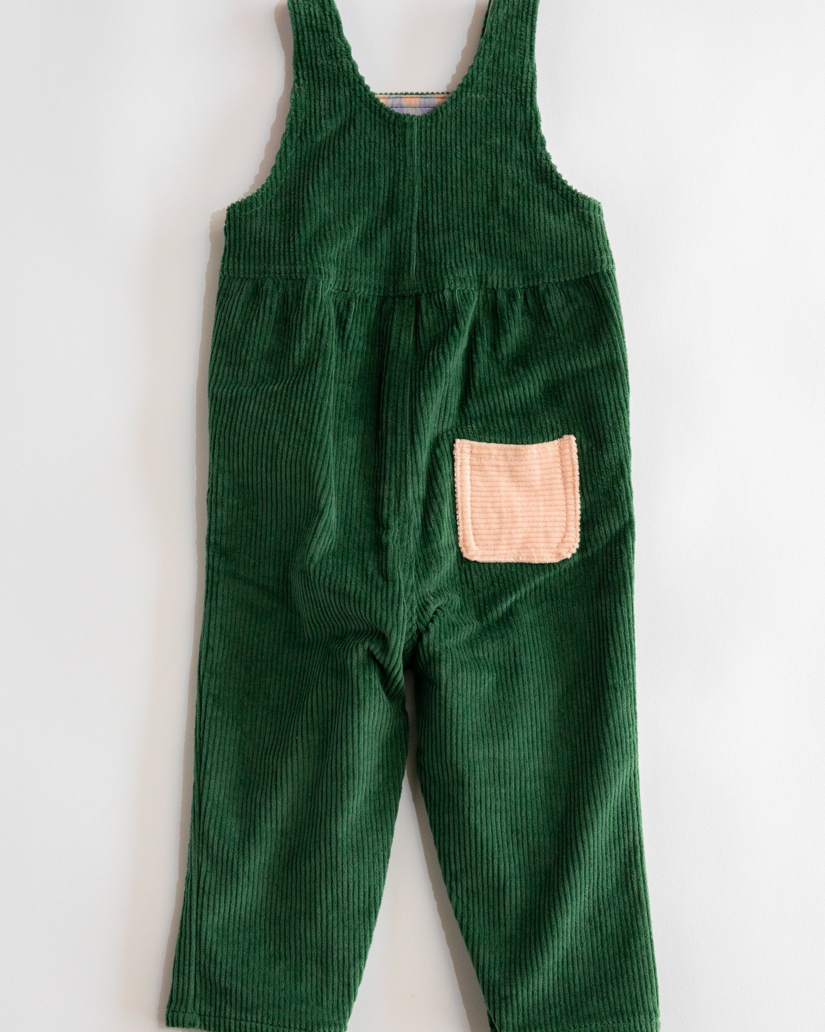 Kid's Overall (Forest Green/Powder Pink)