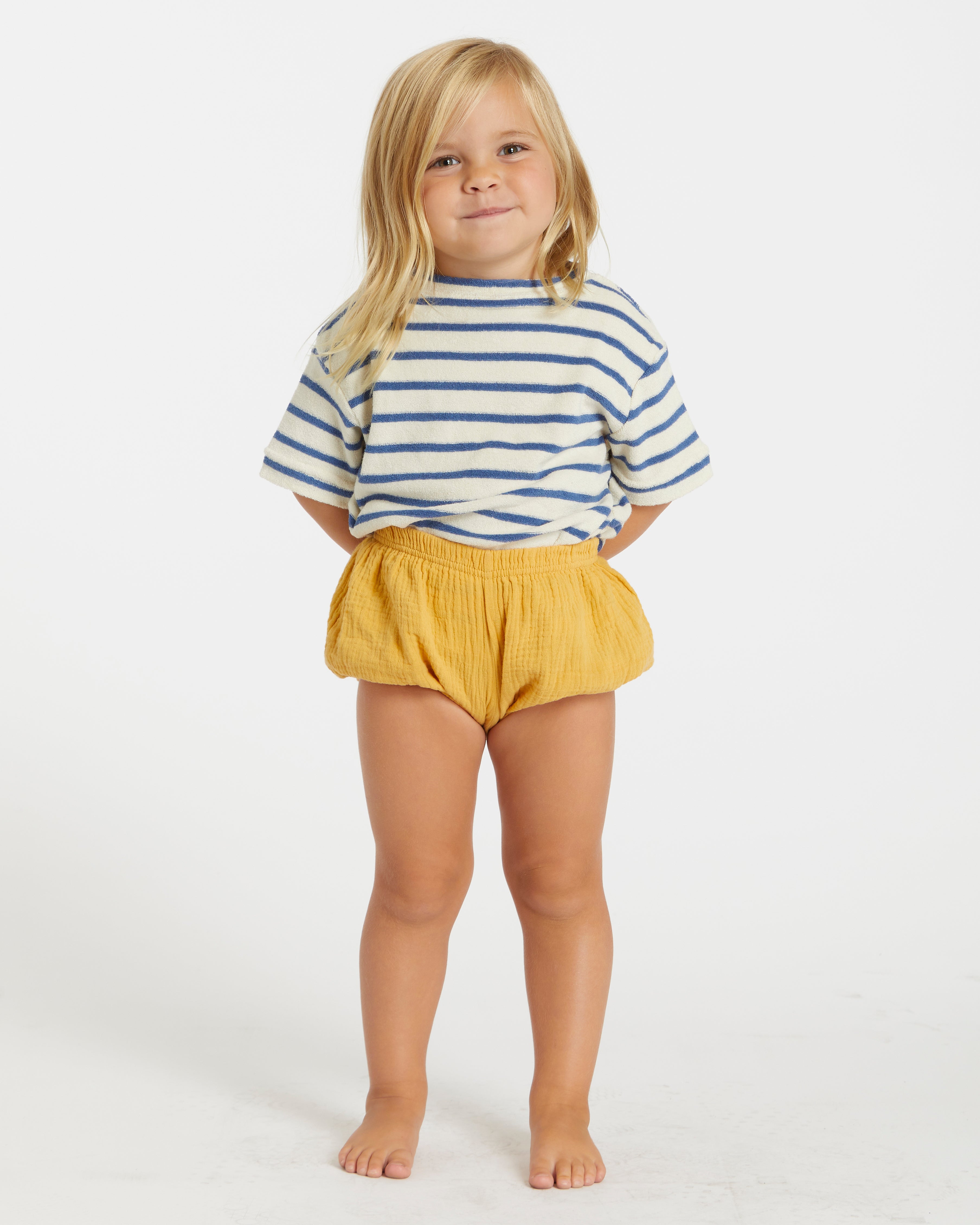 Kid's Terry Tee (Cream/Navy)