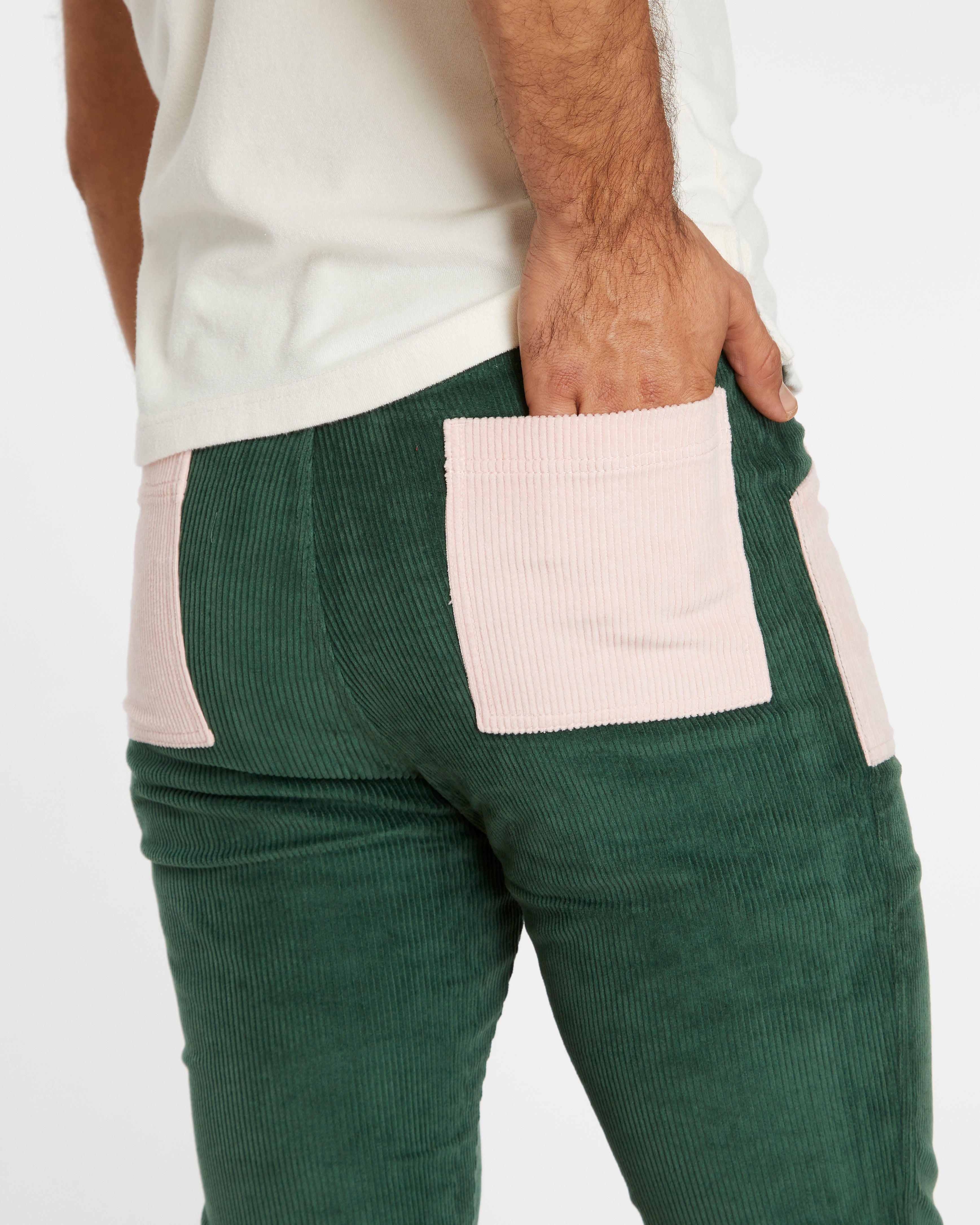 Men's Bell Bottom (Forest Green/Powder Pink)