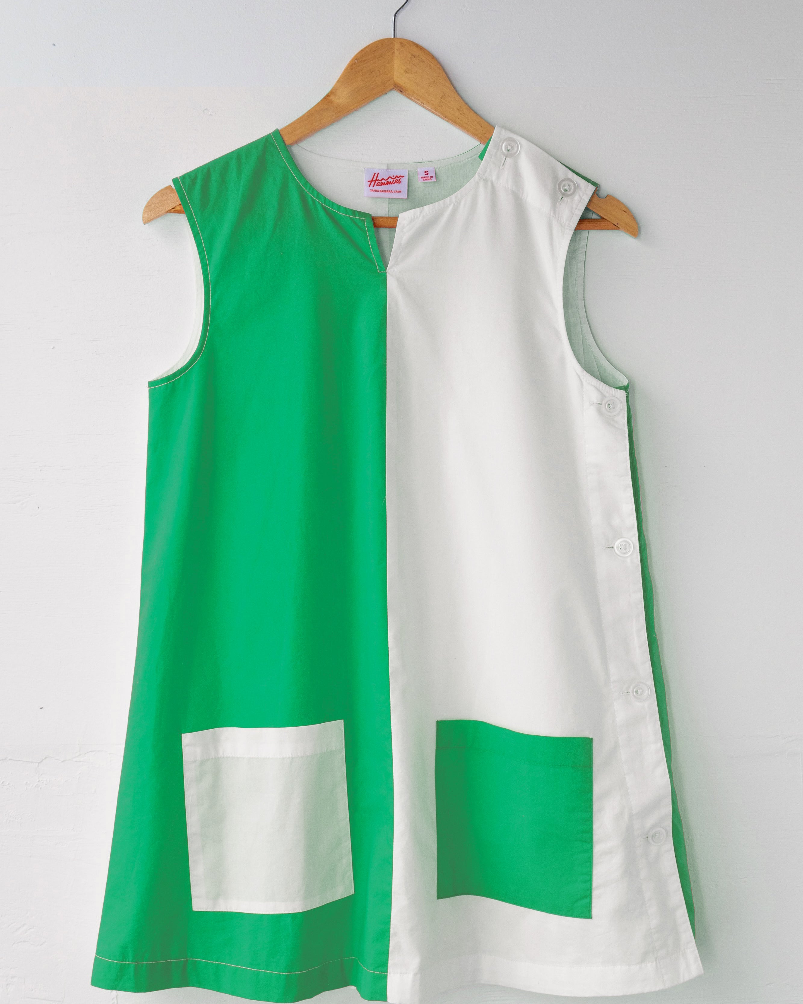 Two-Tone Smock (Green/White)