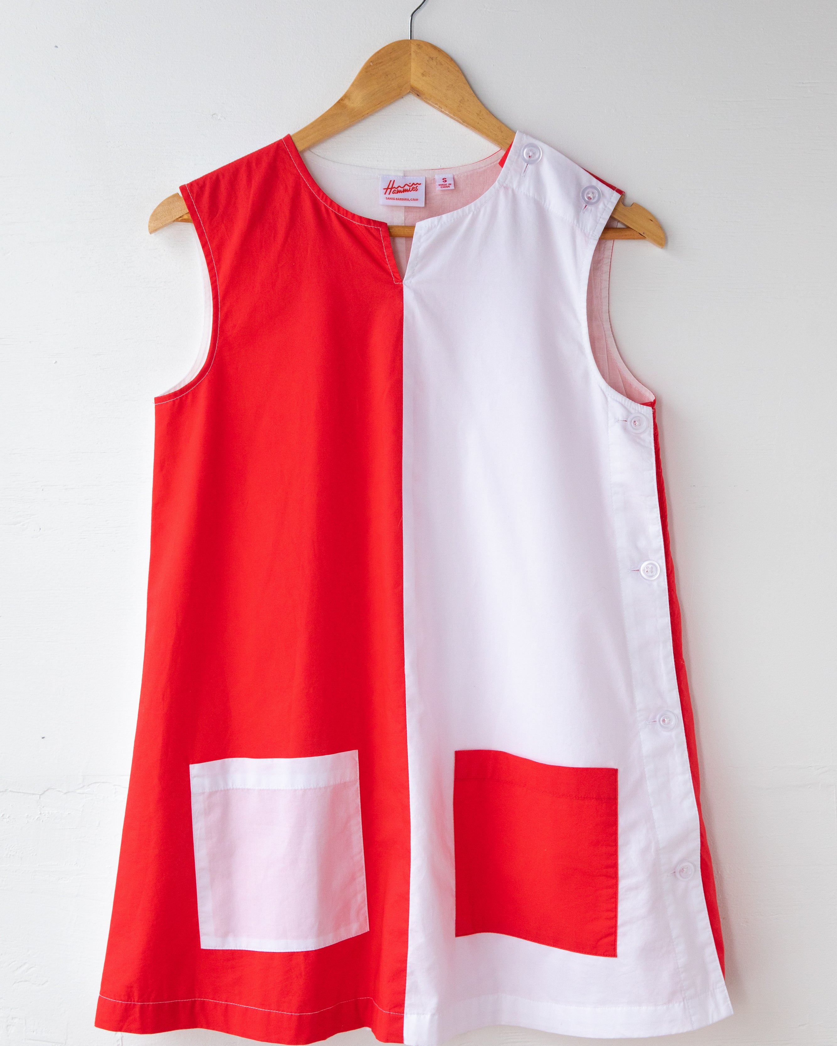 Two-Tone Smock (Red/White)