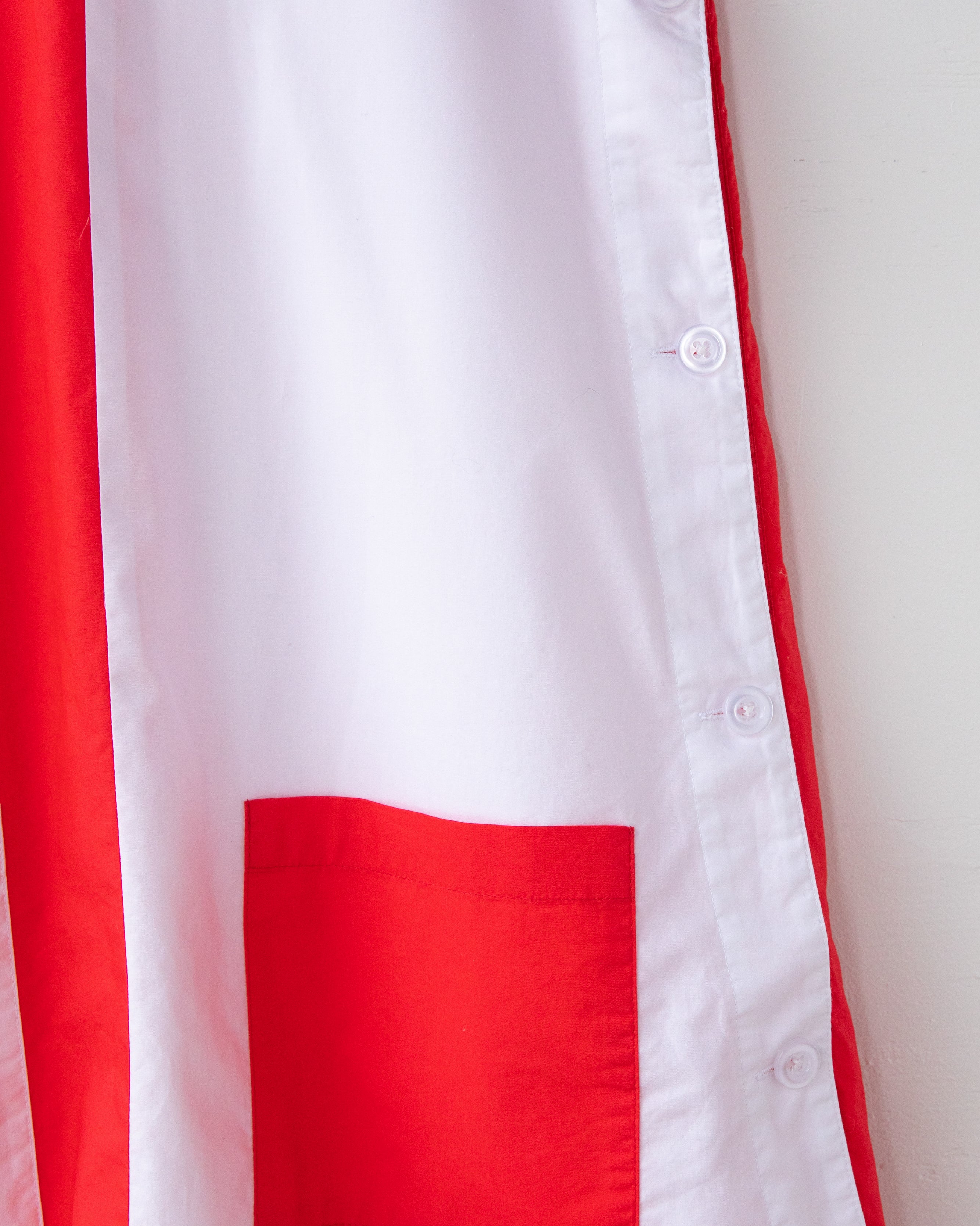 Two-Tone Smock (Red/White)