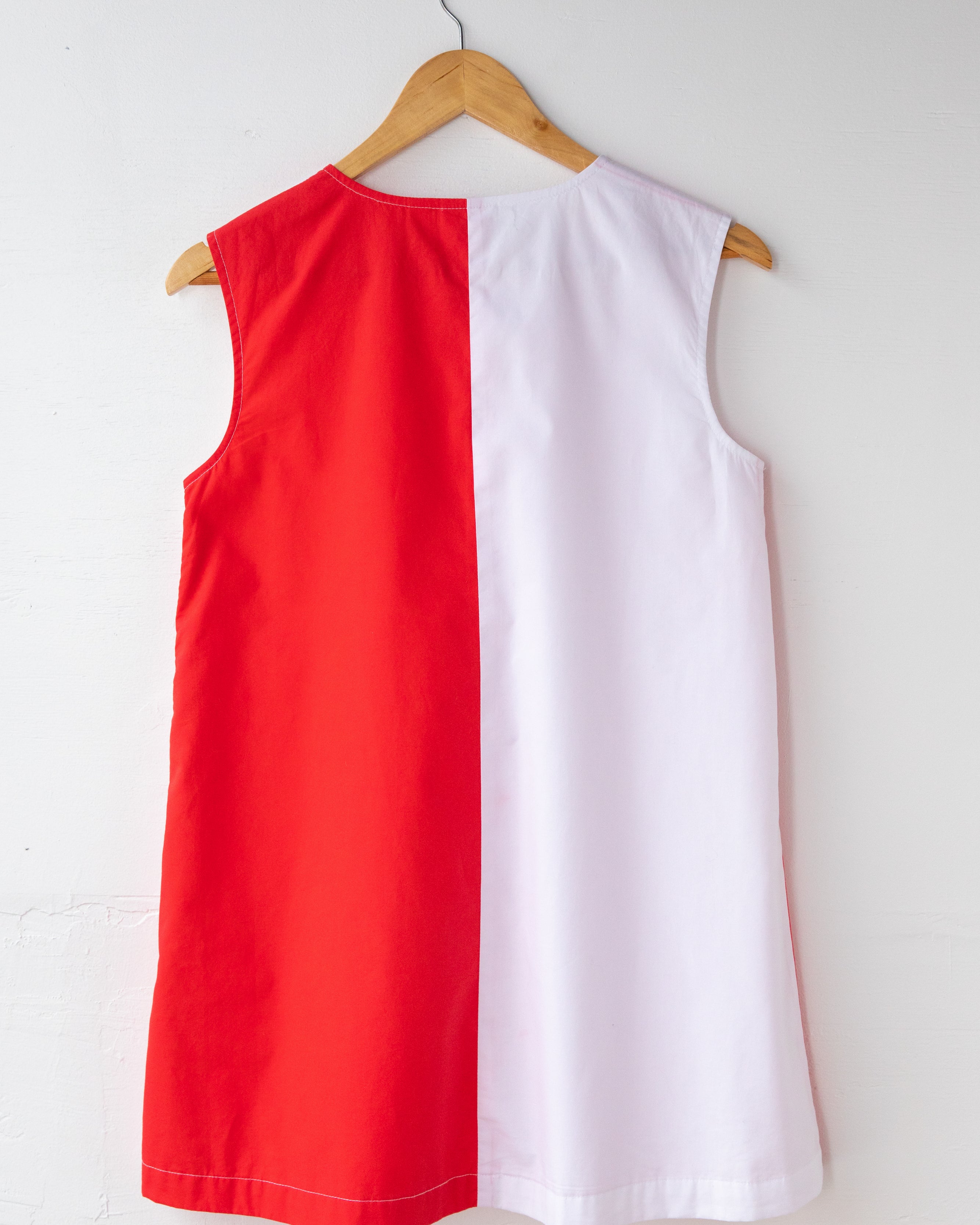 Two-Tone Smock (Red/White)