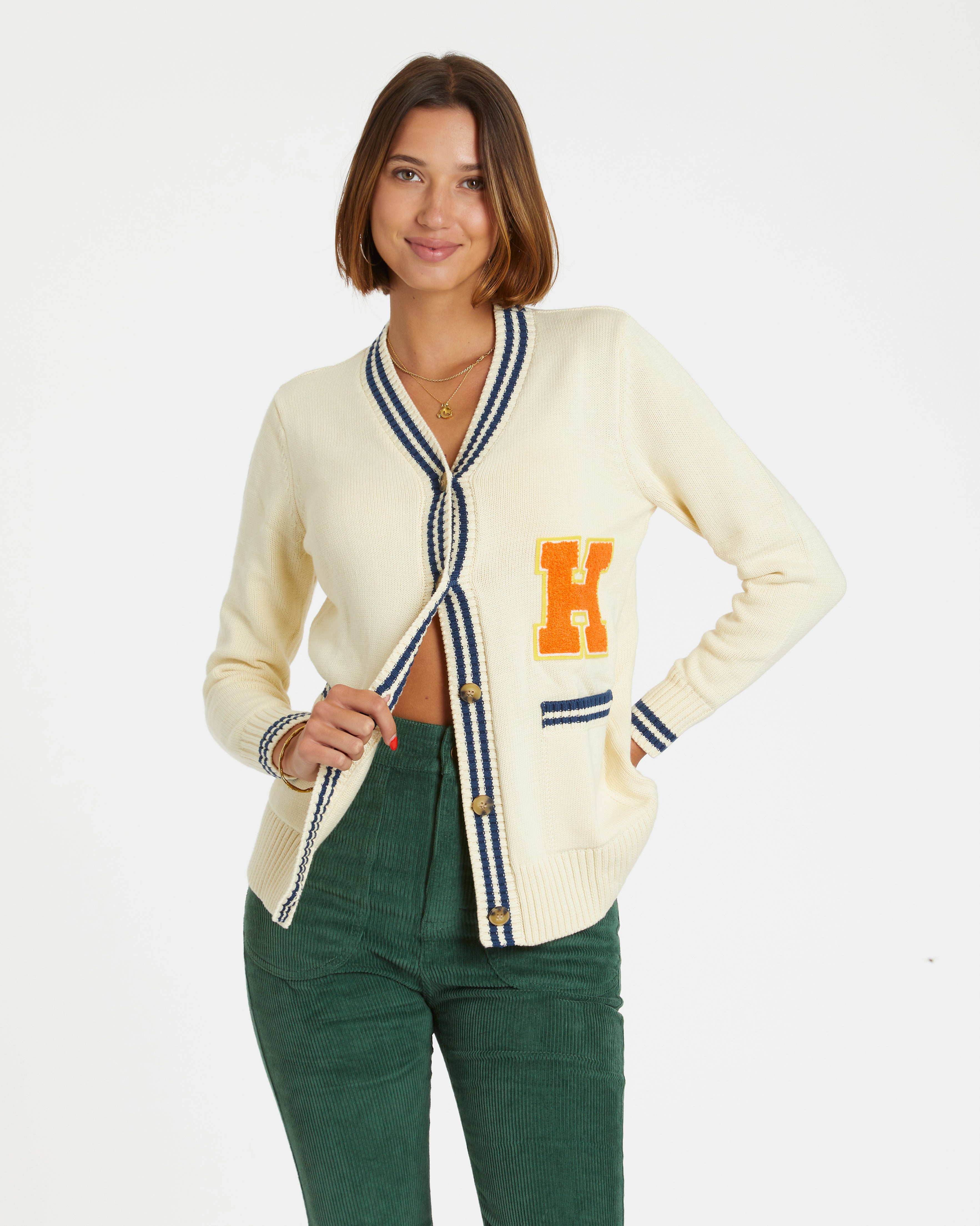 Varsity Cardigan (Cream)