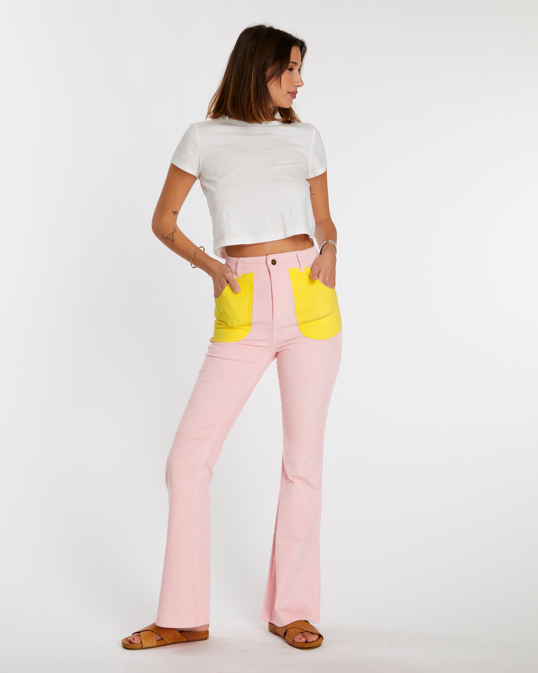 Women's Bell Bottom (Powder Pink/Yellow)