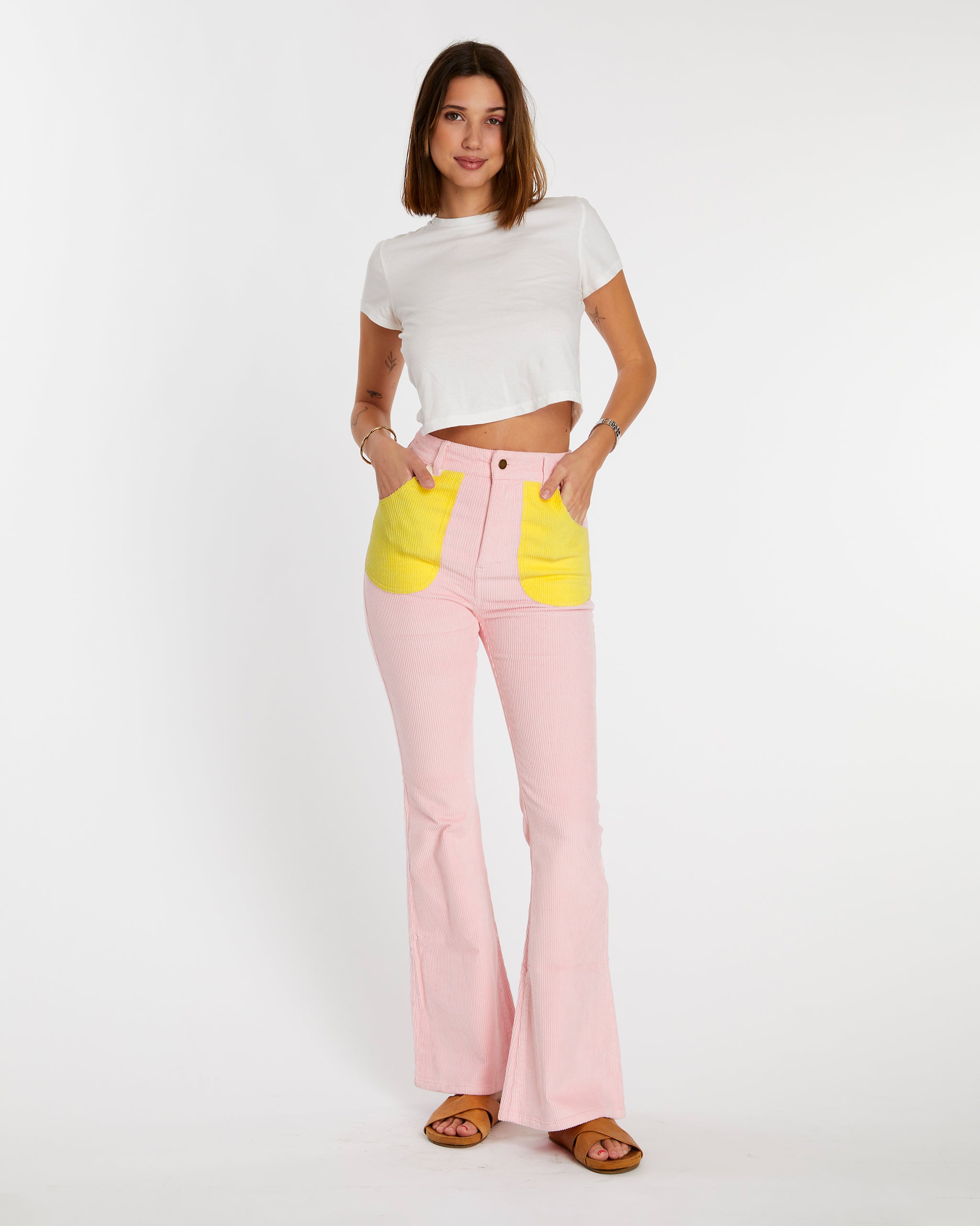 Women's Bell Bottom (Powder Pink/Yellow)