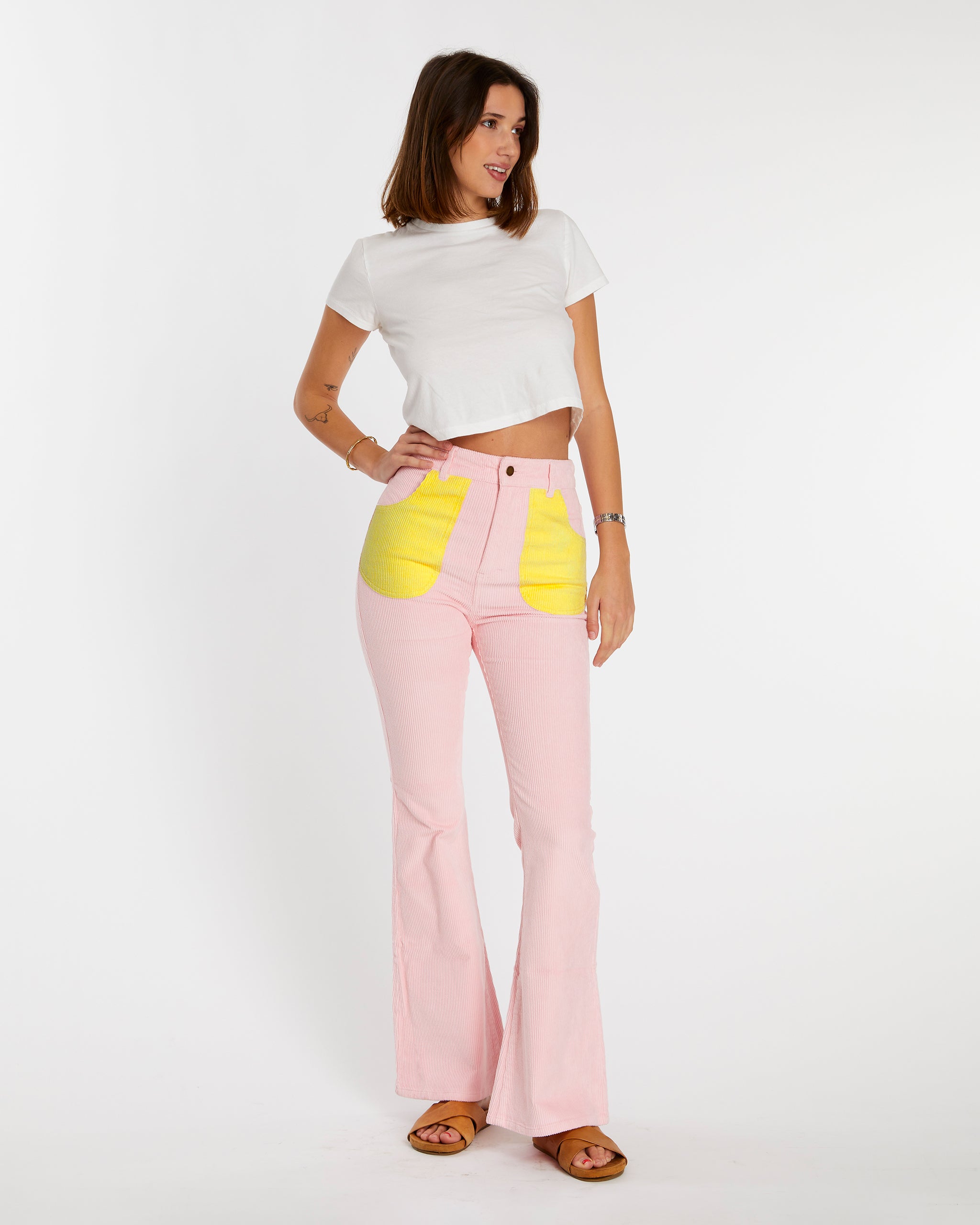 Women's Bell Bottom (Powder Pink/Yellow)