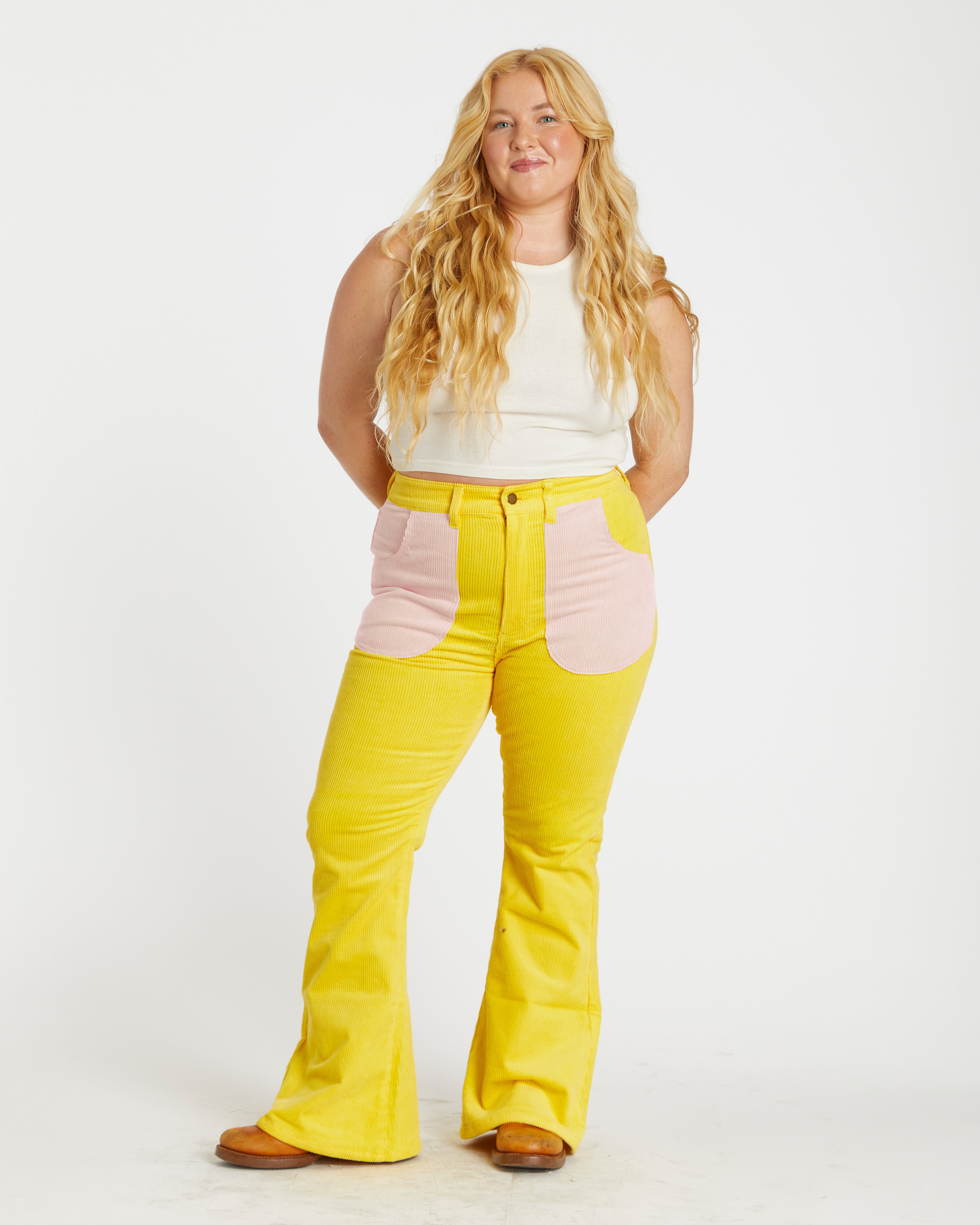 Women's Bell Bottom (Yellow/Powder Pink)