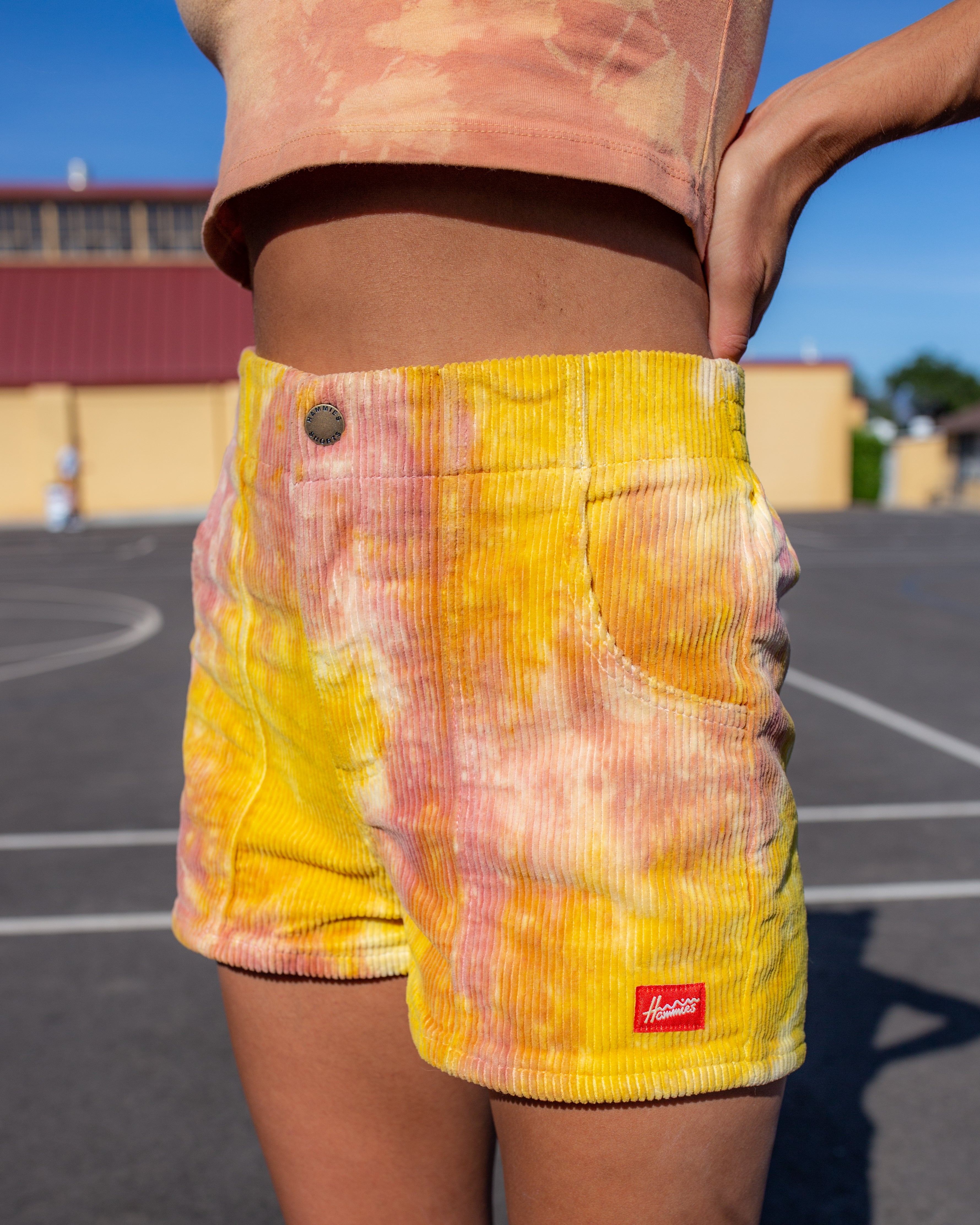 Women's Off White offers Yellow Tie Dye Running shorts XS